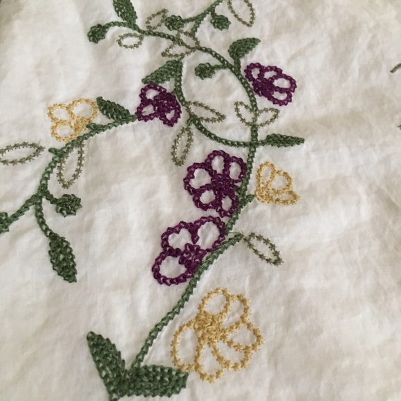 SOLD Talbots cotton embroidered floral midi skirt - Picture 5 of 11